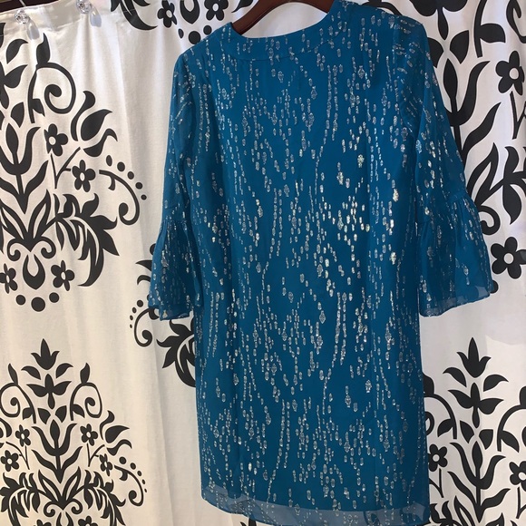 Lilly Pulitzer Elenora Silk Dress Inky Tidal - Picture 8 of 10